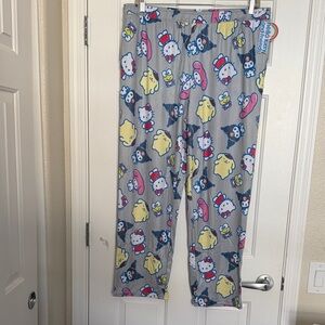 New Sanrio Gray Hello Kitty & Friends, size, XL, soft flannel Pajama Pants, NWT.